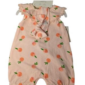Catherine Malandrino Baby 2 Piece Set Romper & Headba…